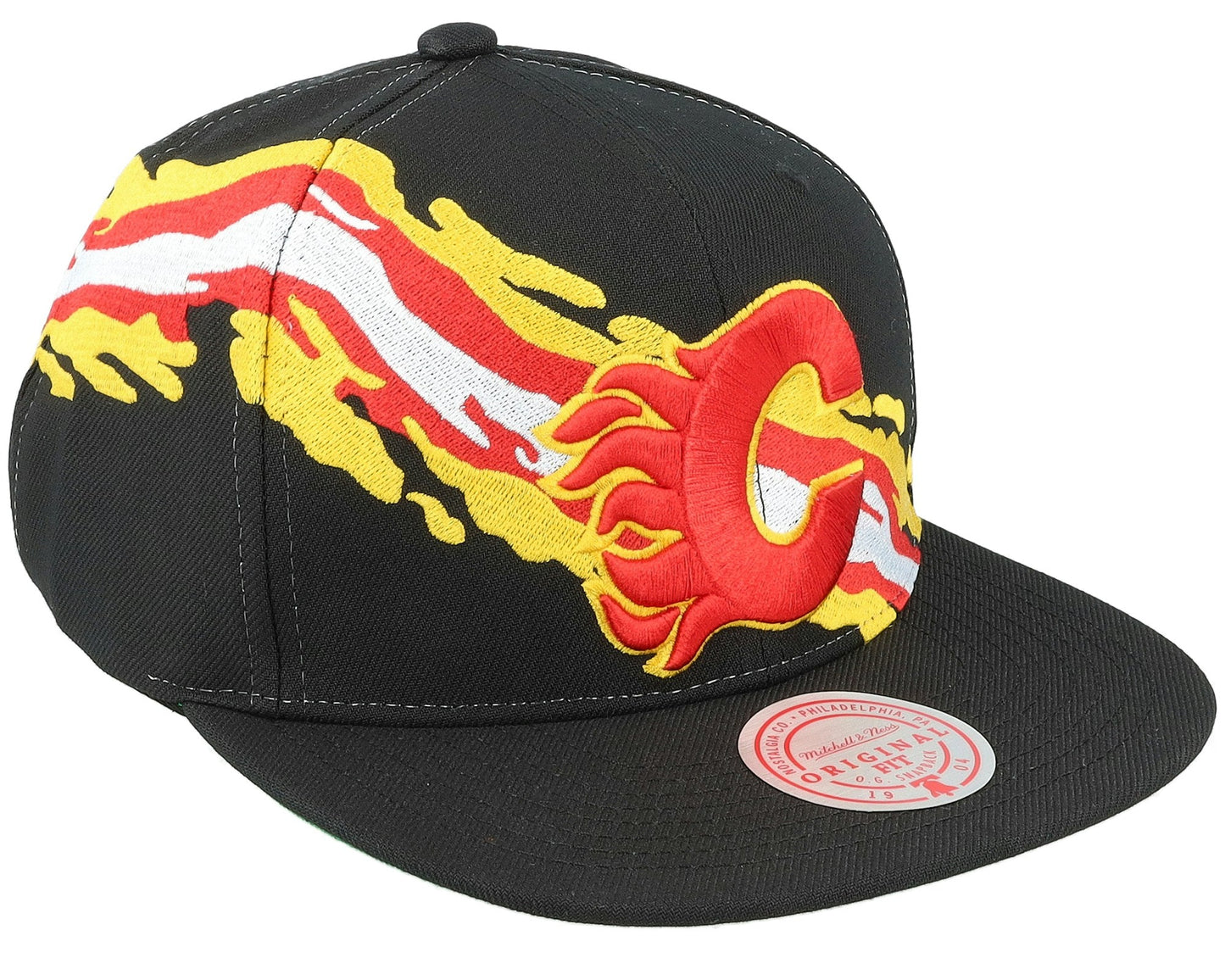 Men's Mitchell & Ness Nhl Vintage Paintbrush Snapback Flames - Black
