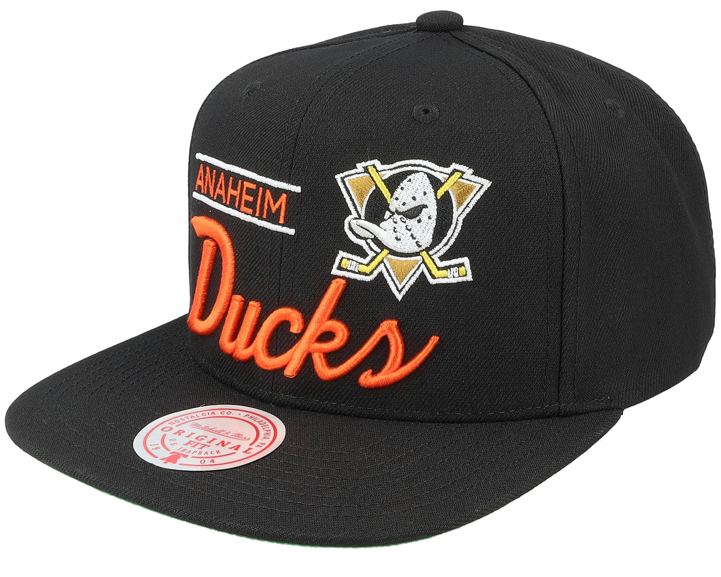 Mitchell & Ness Men's NHL Retro Lock Up Snapback Ducks Snapback Caps