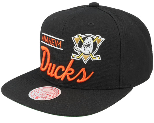 Mitchell & Ness Men's NHL Retro Lock Up Snapback Ducks Snapback Caps