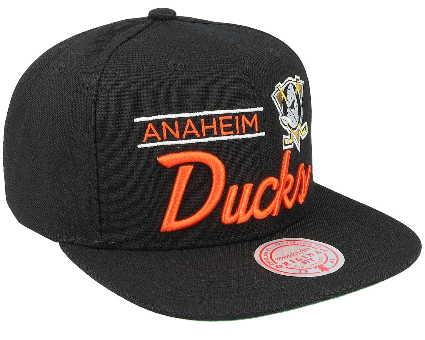Mitchell & Ness Men's NHL Retro Lock Up Snapback Ducks Snapback Caps