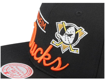Mitchell & Ness Men's NHL Retro Lock Up Snapback Ducks Snapback Caps