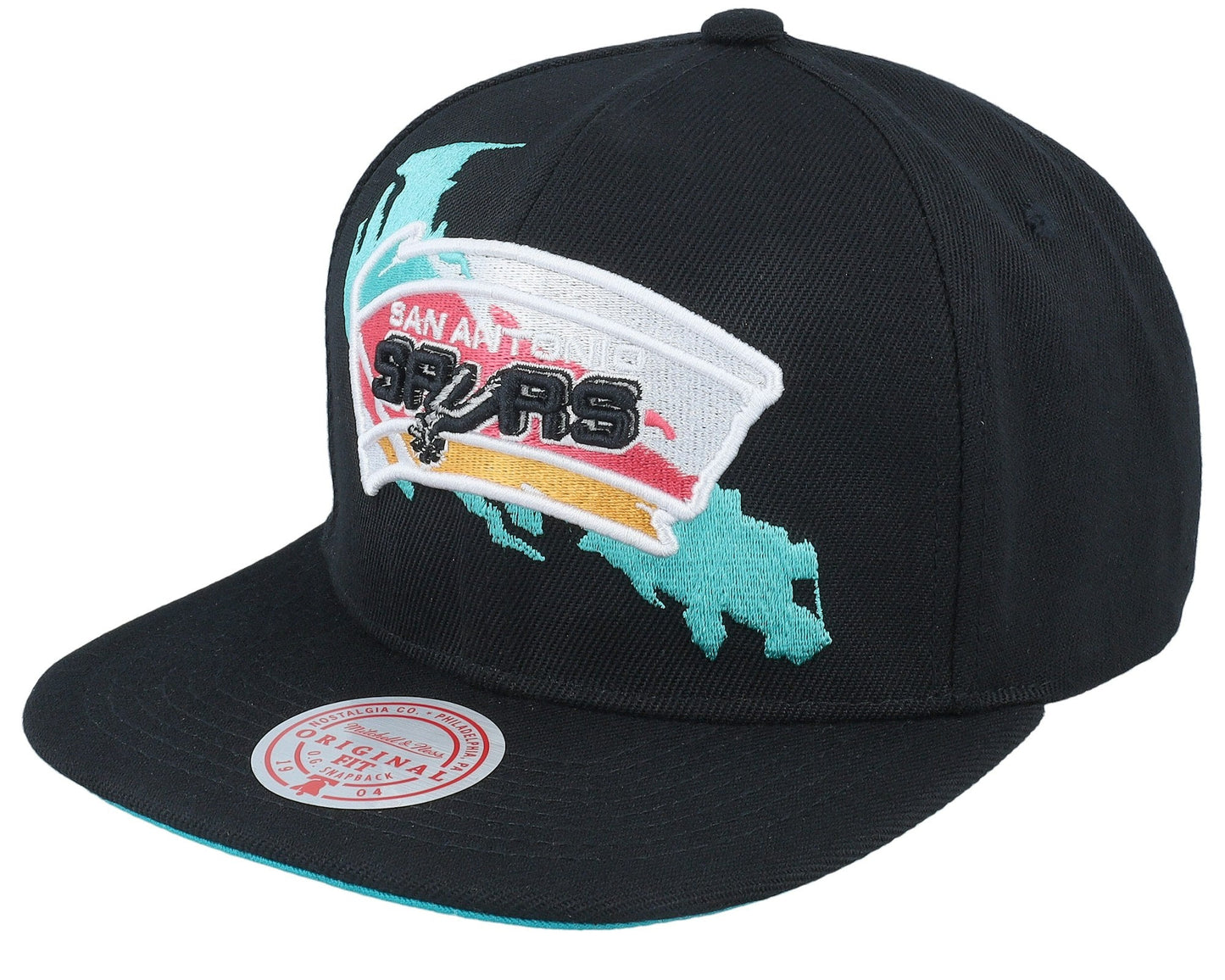 Men's Mitchell & Ness NBA Paint By Number Snapback Hwc Spurs - Black