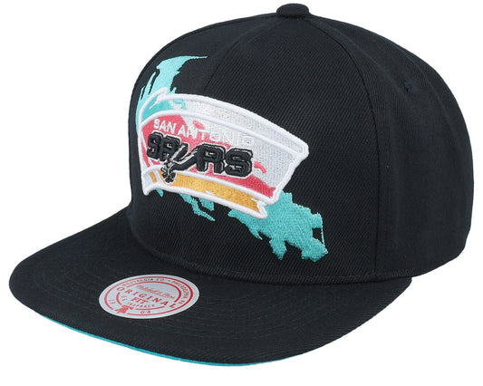 Men's Mitchell & Ness NBA Paint By Number Snapback Hwc Spurs - Black