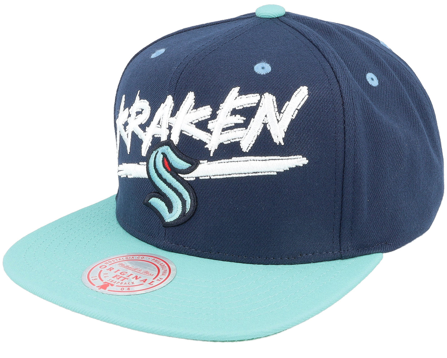 Mitchell & Ness Men's NHL Transcript Snapback Kraken Snapback Caps