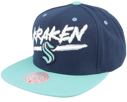 Mitchell & Ness Men's NHL Transcript Snapback Kraken Snapback Caps