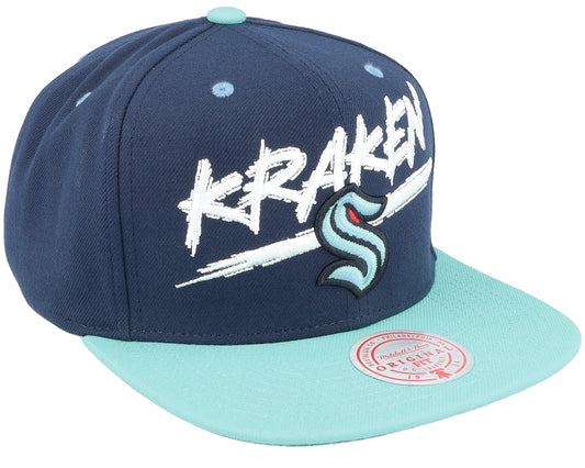 Mitchell & Ness Men's NHL Transcript Snapback Kraken Snapback Caps