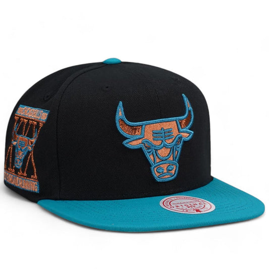 Men's Mitchell & Ness NBA Make Cents Snapback Bulls - Black-Teal