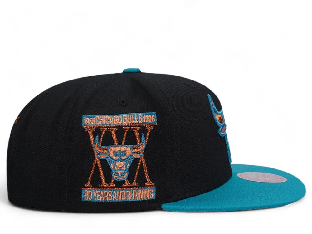 Men's Mitchell & Ness NBA Make Cents Snapback Bulls - Black-Teal