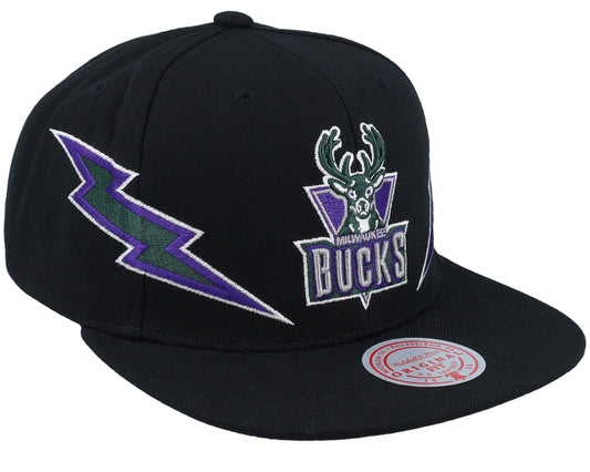 Men's Mitchell & Ness NBA Double Trouble Snapback Hwc Bucks