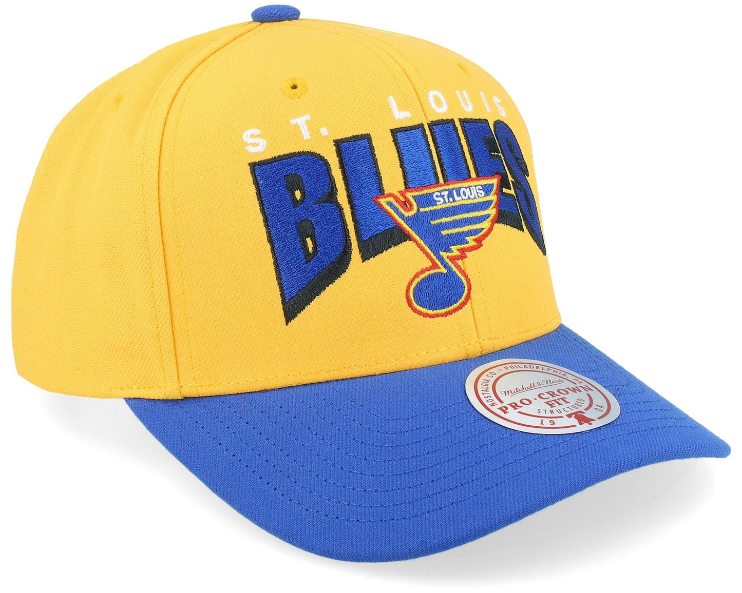 Mitchell & Ness Men's NHL Boom Text Pro Snapback Vntg Blues Snapback Caps