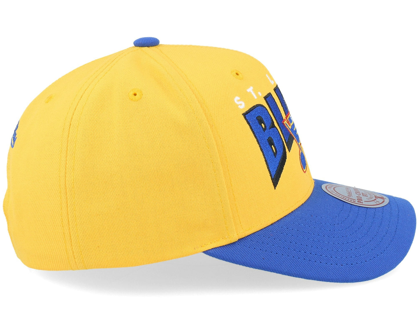 Men's Mitchell & Ness Nhl Boom Text Pro Snapback Vntg Blues - Yellow