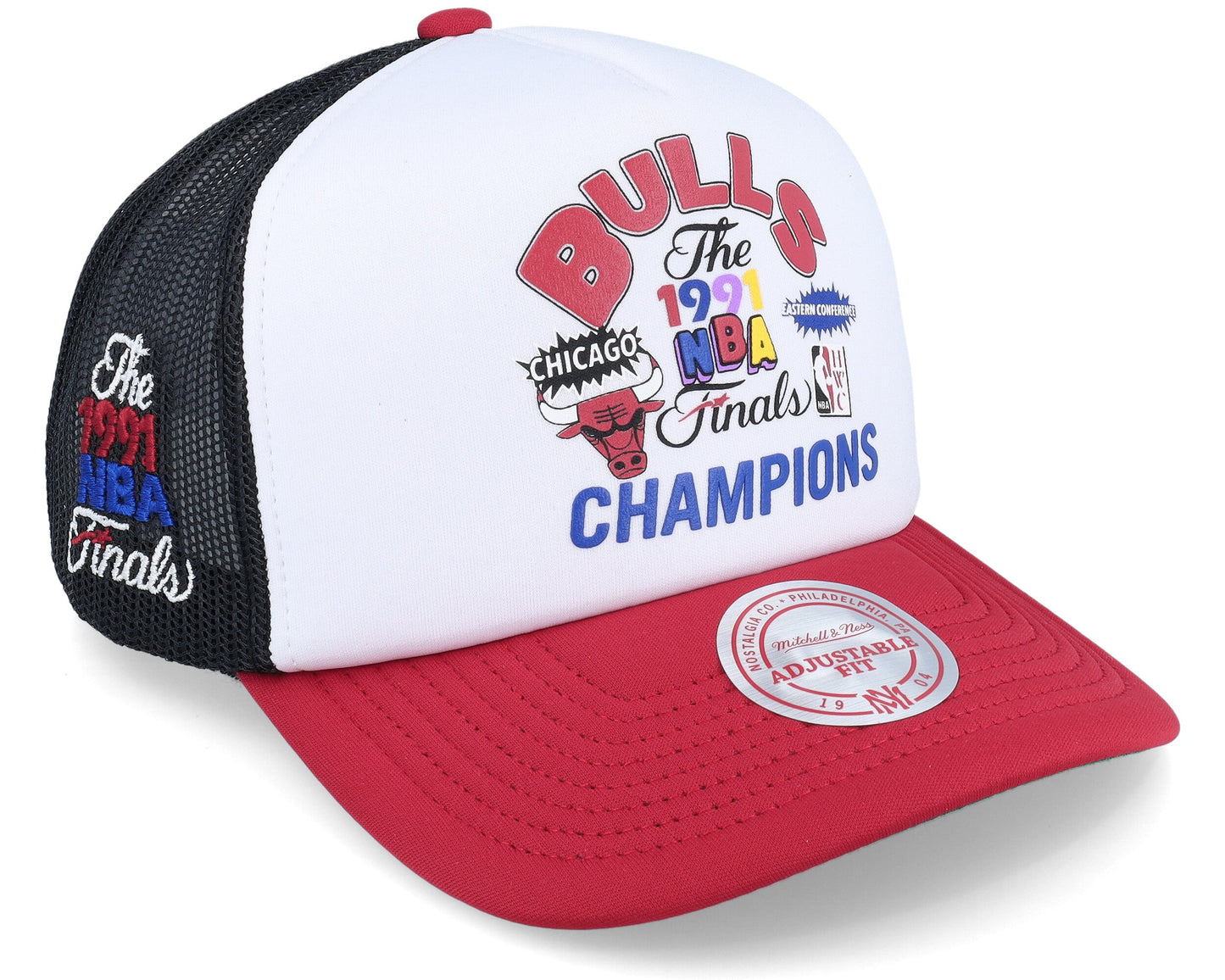 Men's Mitchell & Ness NBA Champs Fest Trucker Hwc Bulls - White