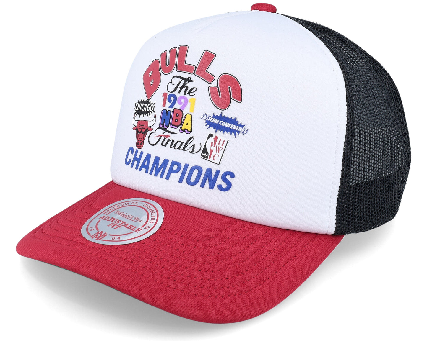 Men's Mitchell & Ness NBA Champs Fest Trucker Hwc Bulls - White