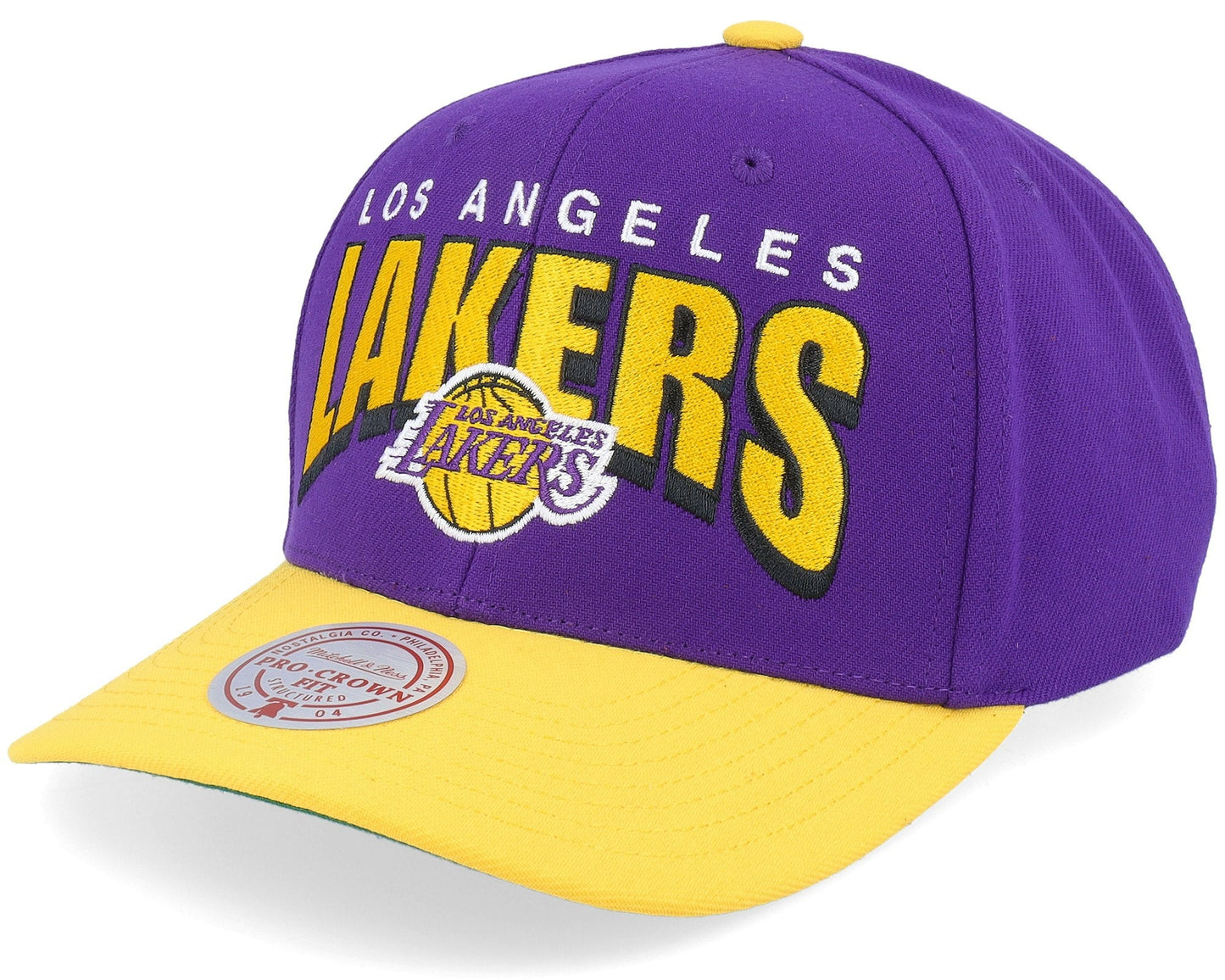 Mitchell & Ness Men's NBA Boom Text Pro Snapback Lakers Snapback Caps