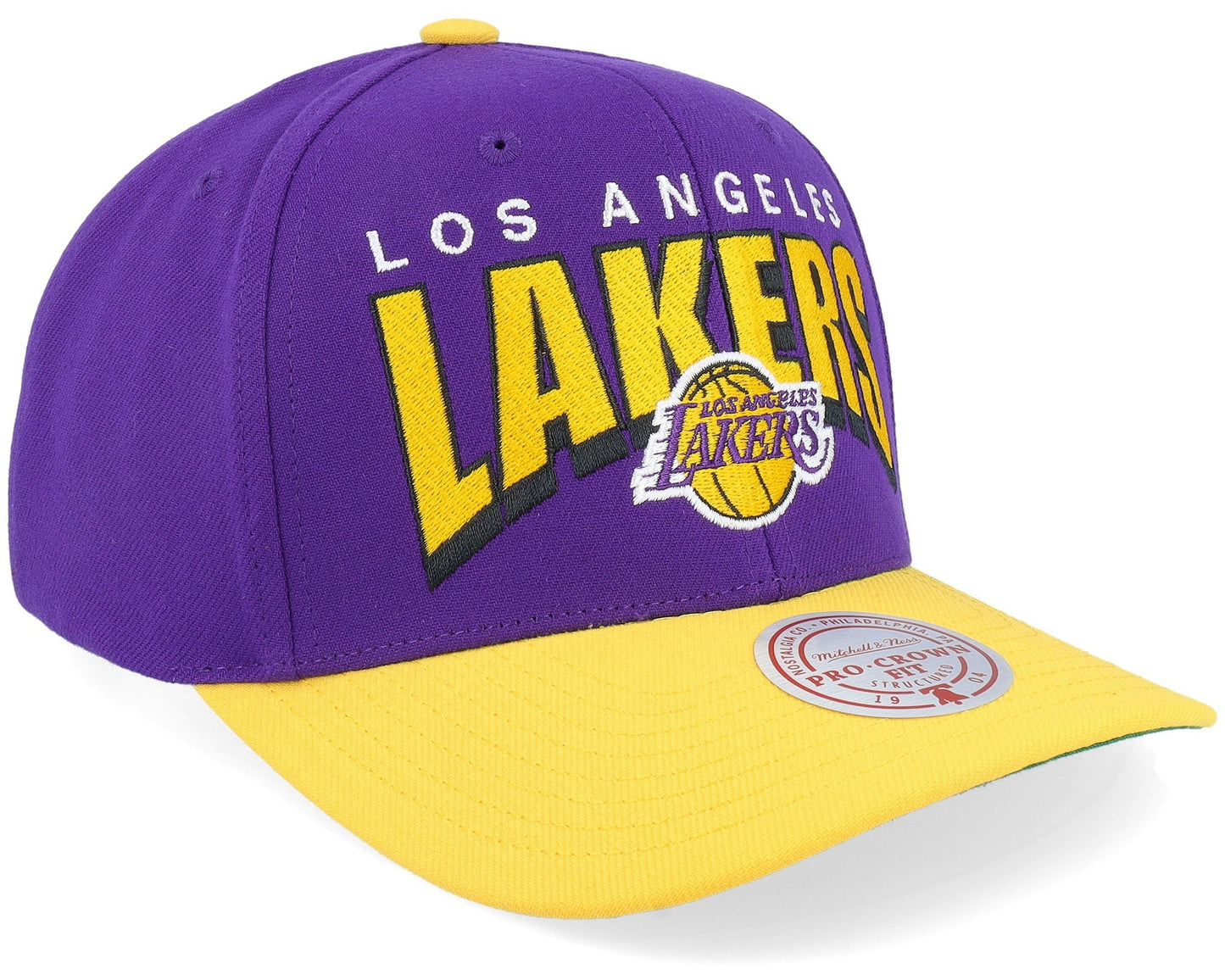 Men's Mitchell & Ness NBA Boom Text Pro Snapback Lakers - Purple