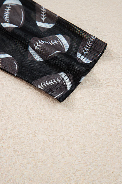 Threaded Pear Maci Rugby Mesh Sheer Long Sleeve Top