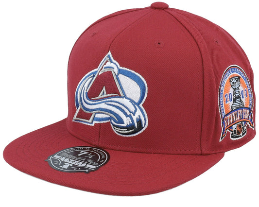 Mitchell & Ness Men's NHL Side Patch Fitted Avalanche Fitted Caps