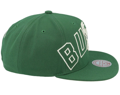 Mitchell & Ness Men's NBA Full Frontal Snapback Bucks Snapback Caps