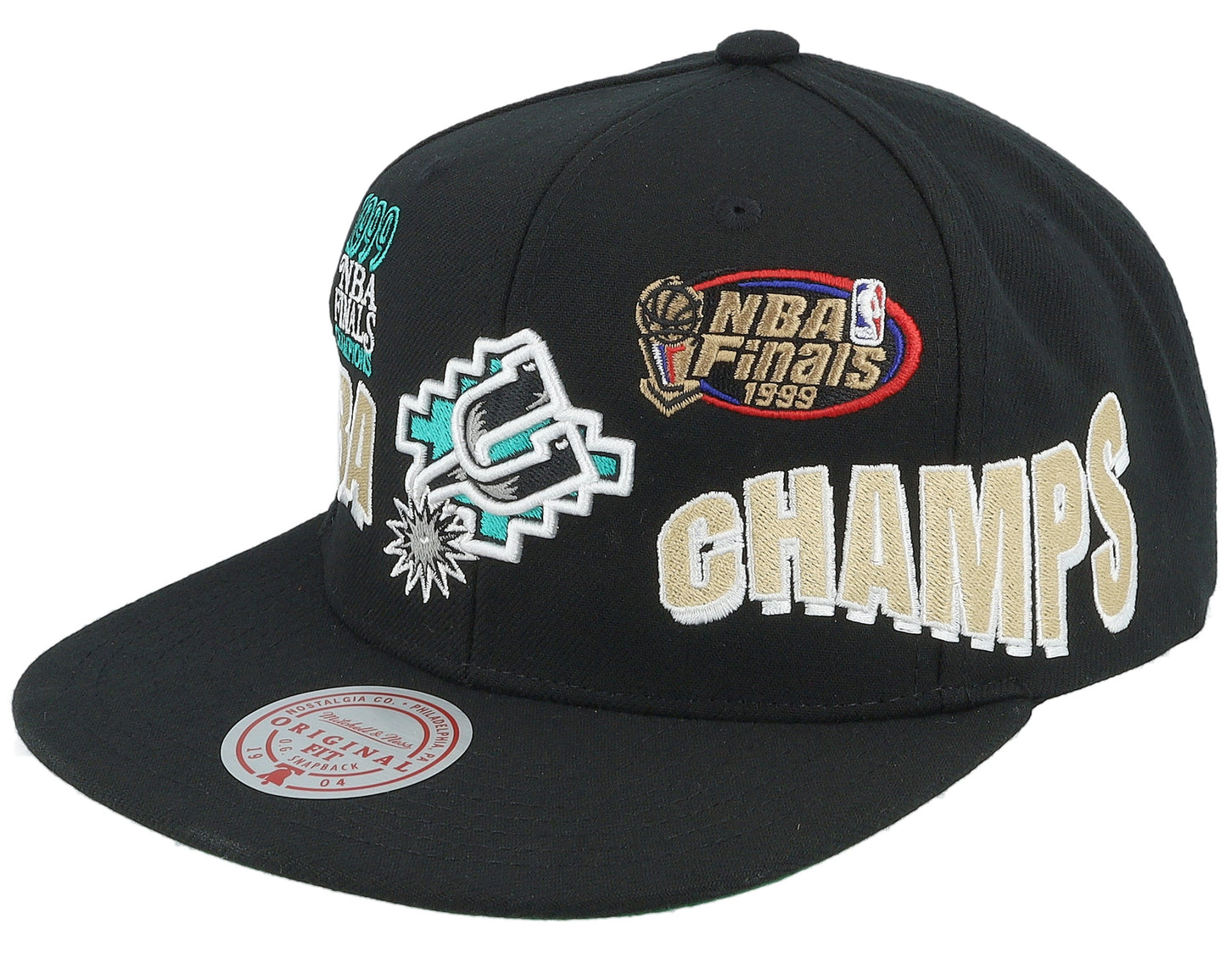 Men's Mitchell & Ness NBA World Champs Snapback Hwc Spurs