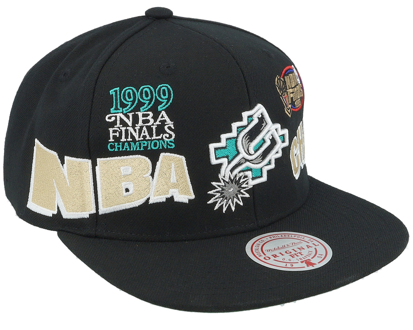 Men's Mitchell & Ness NBA World Champs Snapback Hwc Spurs