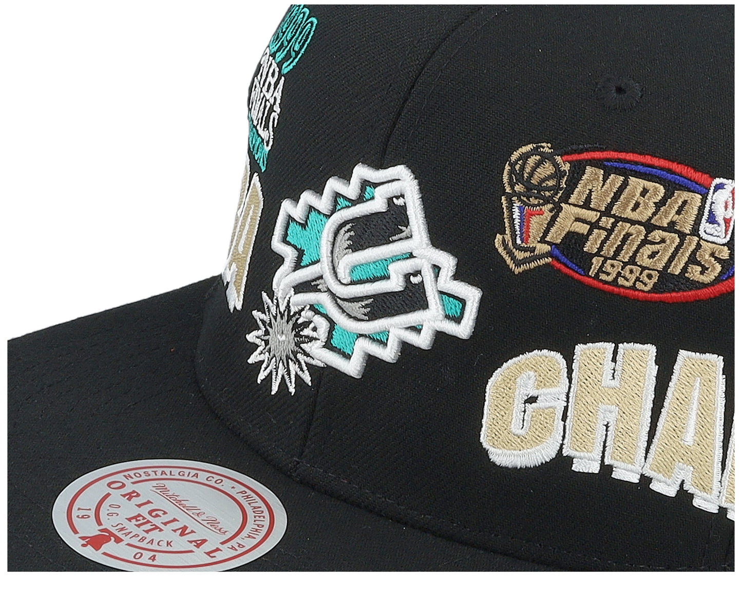 Men's Mitchell & Ness NBA World Champs Snapback Hwc Spurs