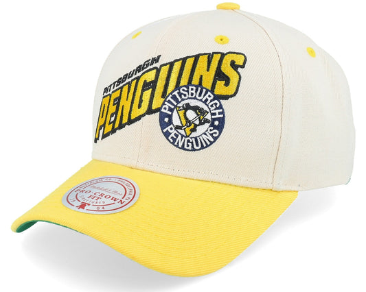 Men's Mitchell & Ness Nhl Retro Type Pro Snapback Vntg Penguins - Off White