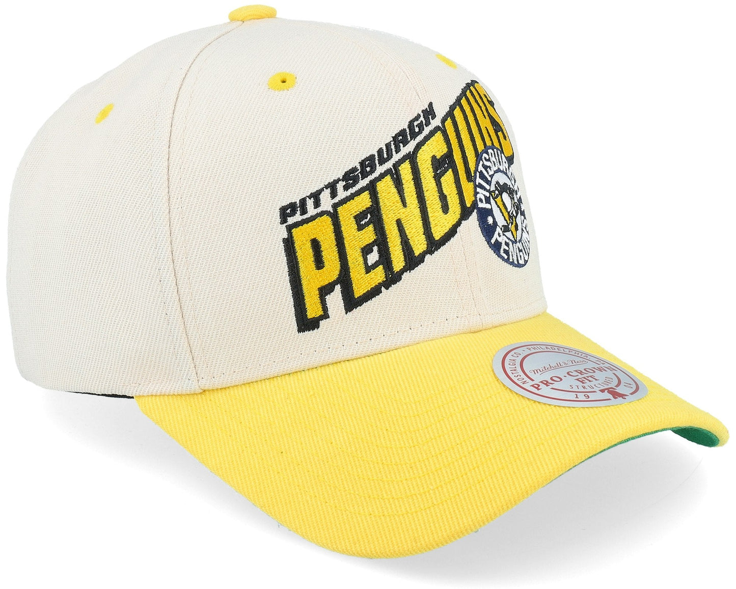 Men's Mitchell & Ness Nhl Retro Type Pro Snapback Vntg Penguins - Off White