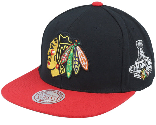 Mitchell & Ness Men's NHL 2 Tone Side Patch Snapback Blackhawks Snapback Caps