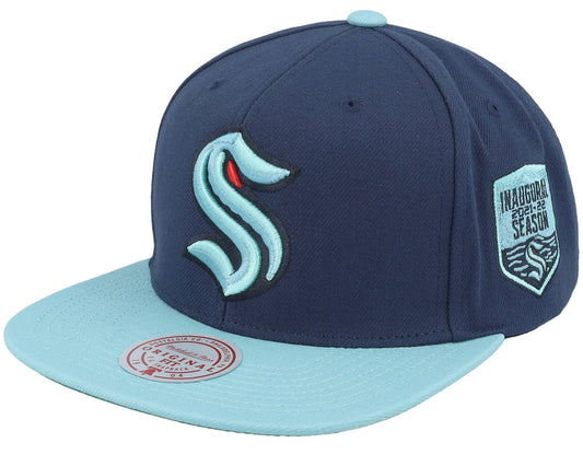 Mitchell & Ness Men's NHL 2 Tone Side Patch Snapback Kraken Snapback Caps