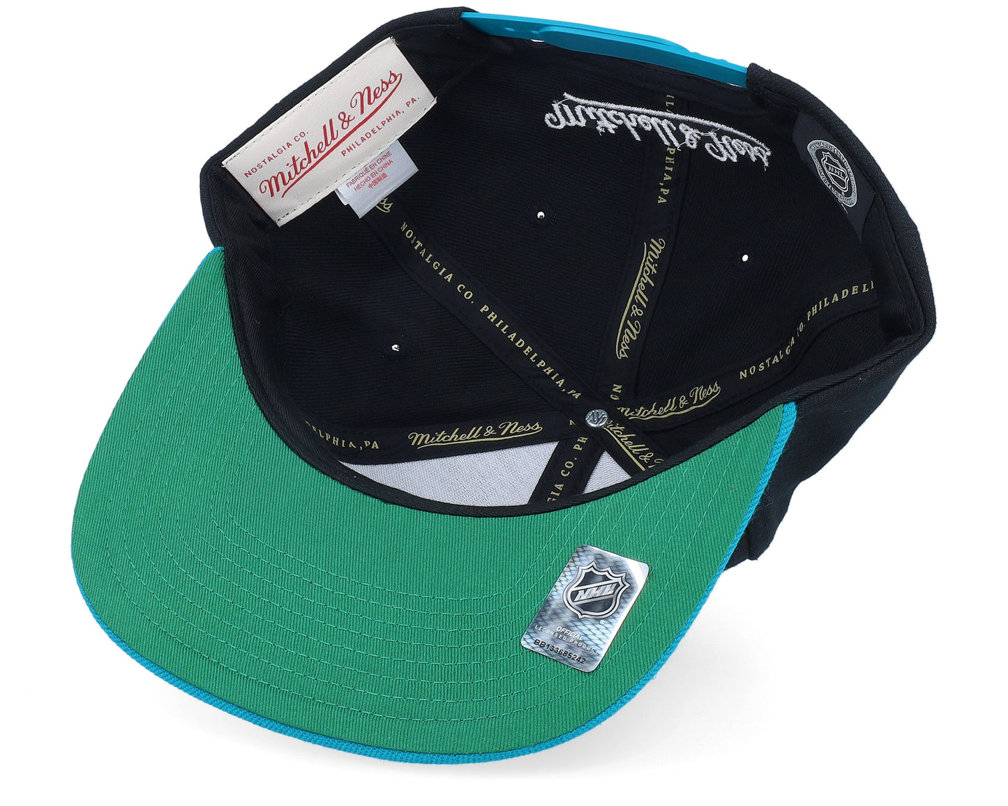 Mitchell & Ness Men's NHL Circle Splash Snapback Sharks Snapback Caps