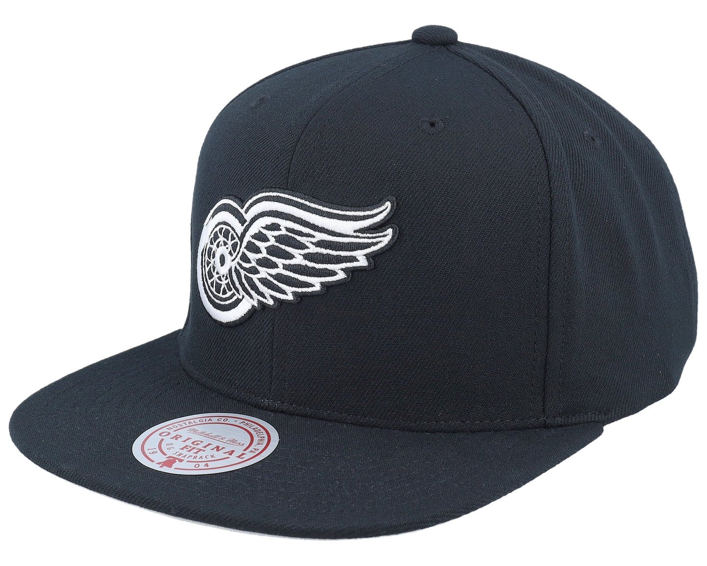 Mitchell & Ness Men's NHL Evergreen Black White Snapback Vntg Red Wings