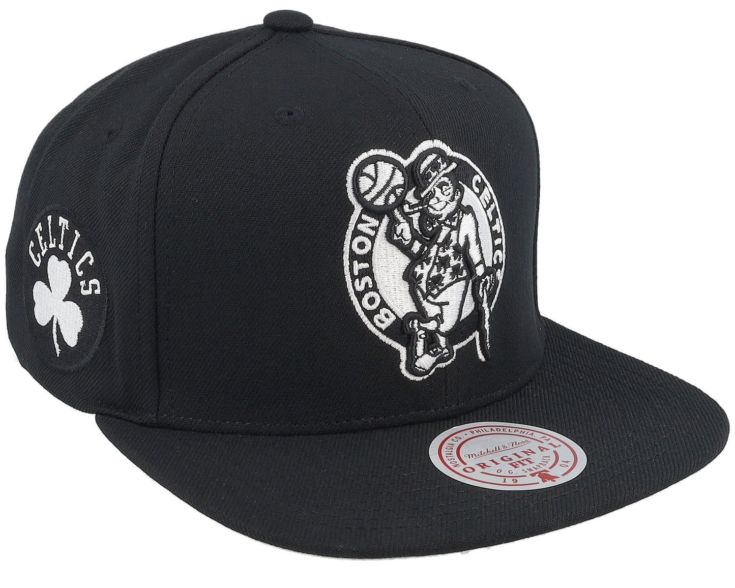 Men's Mitchell & Ness NBA Evergreen Black White Snapback Celtics
