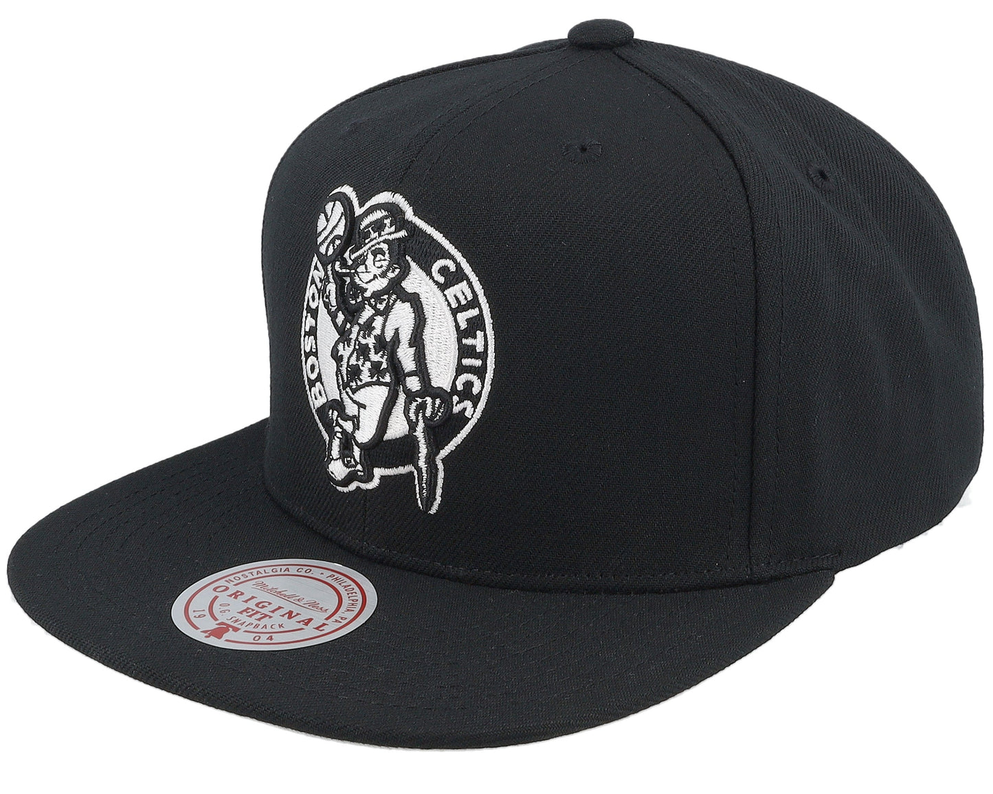 Men's Mitchell & Ness NBA Evergreen Black White Snapback Celtics