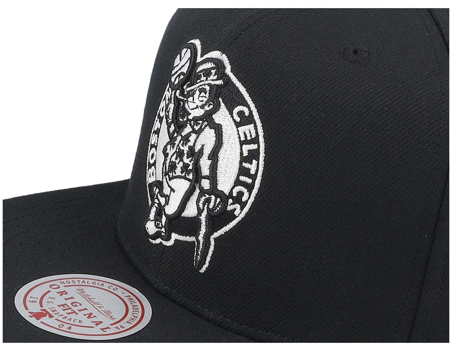 Mitchell & Ness Men's NBA Evergreen Black White Snapback Celtics Snapback Caps