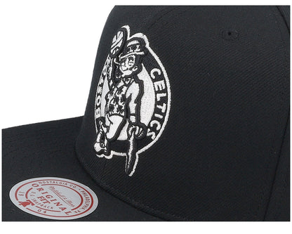 Mitchell & Ness Men's NBA Evergreen Black White Snapback Celtics Snapback Caps