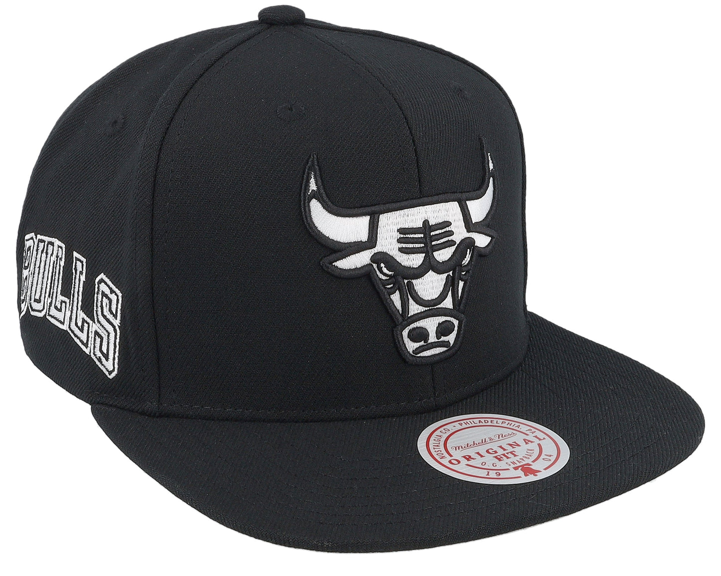 Men's Mitchell & Ness NBA Evergreen Black White Snapback Bulls