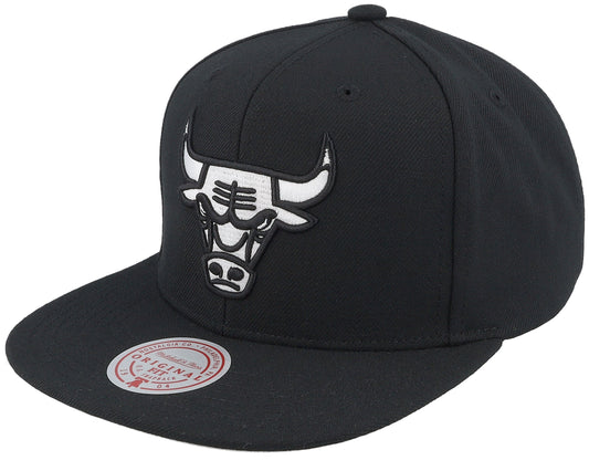 Men's Mitchell & Ness NBA Evergreen Black White Snapback Bulls