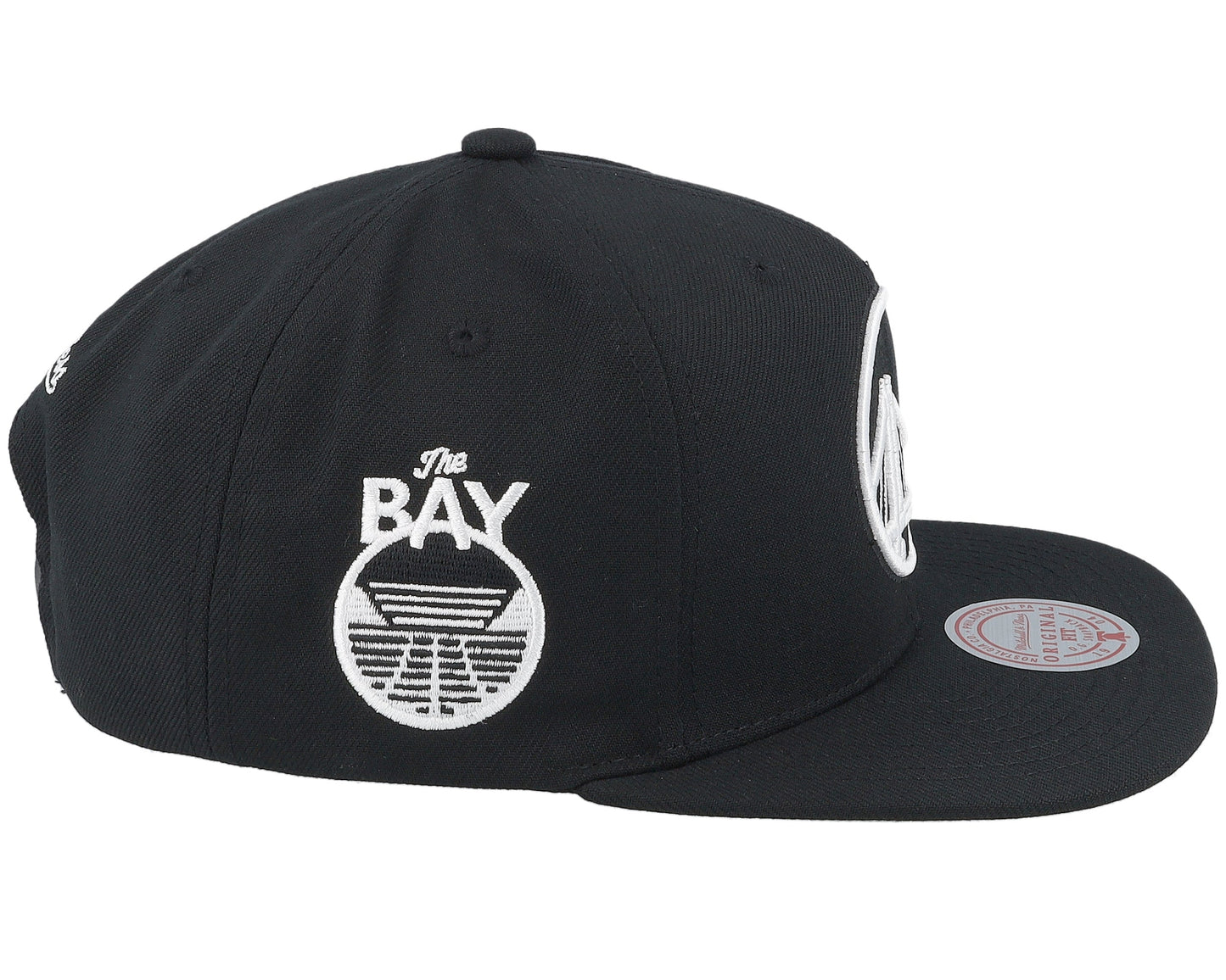 Mitchell & Ness Men's NBA Evergreen Black White Snapback Warriors Snapback Caps