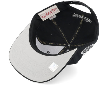 Mitchell & Ness Men's NBA Evergreen Black White Snapback Warriors Snapback Caps