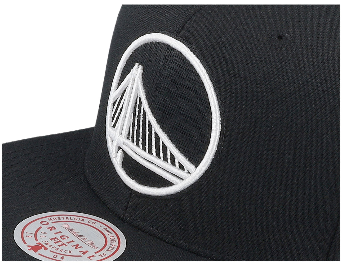 Mitchell & Ness Men's NBA Evergreen Black White Snapback Warriors Snapback Caps