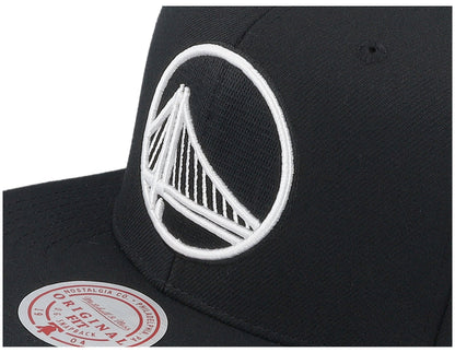 Mitchell & Ness Men's NBA Evergreen Black White Snapback Warriors Snapback Caps