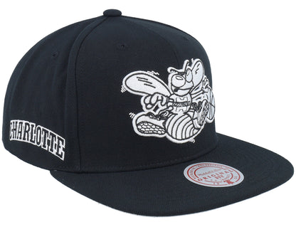 Mitchell & Ness Men's NBA Evergreen Black White Snapback Hwc Hornets Snapback Caps
