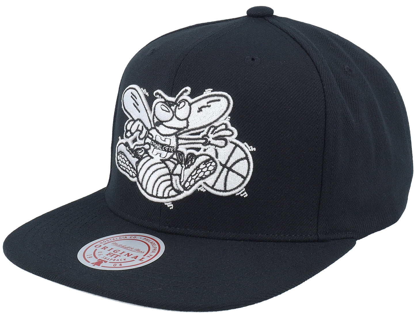 Mitchell & Ness Men's NBA Evergreen Black White Snapback Hwc Hornets Snapback Caps