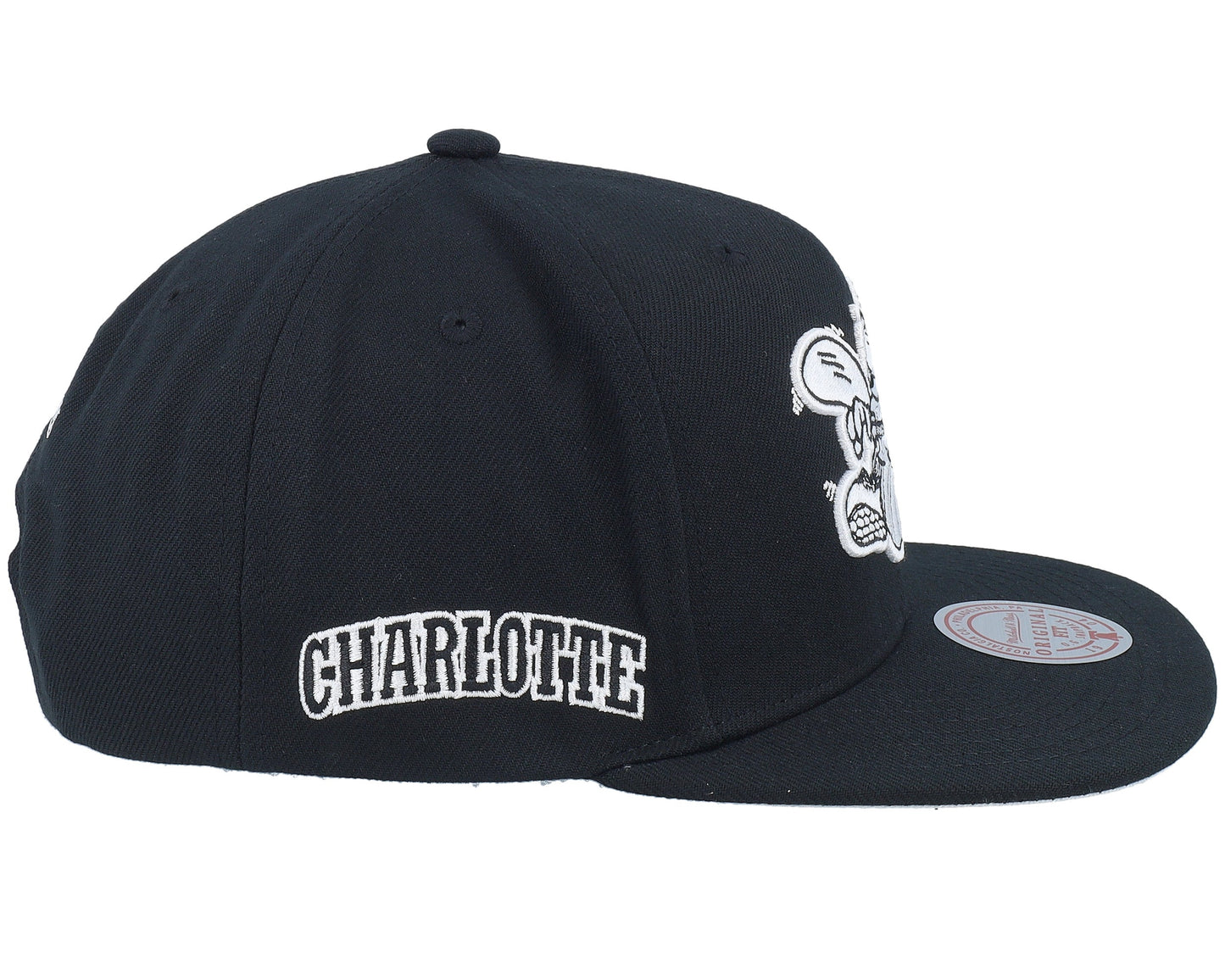 Men's Mitchell & Ness NBA Evergreen Black White Snapback Hwc Hornets