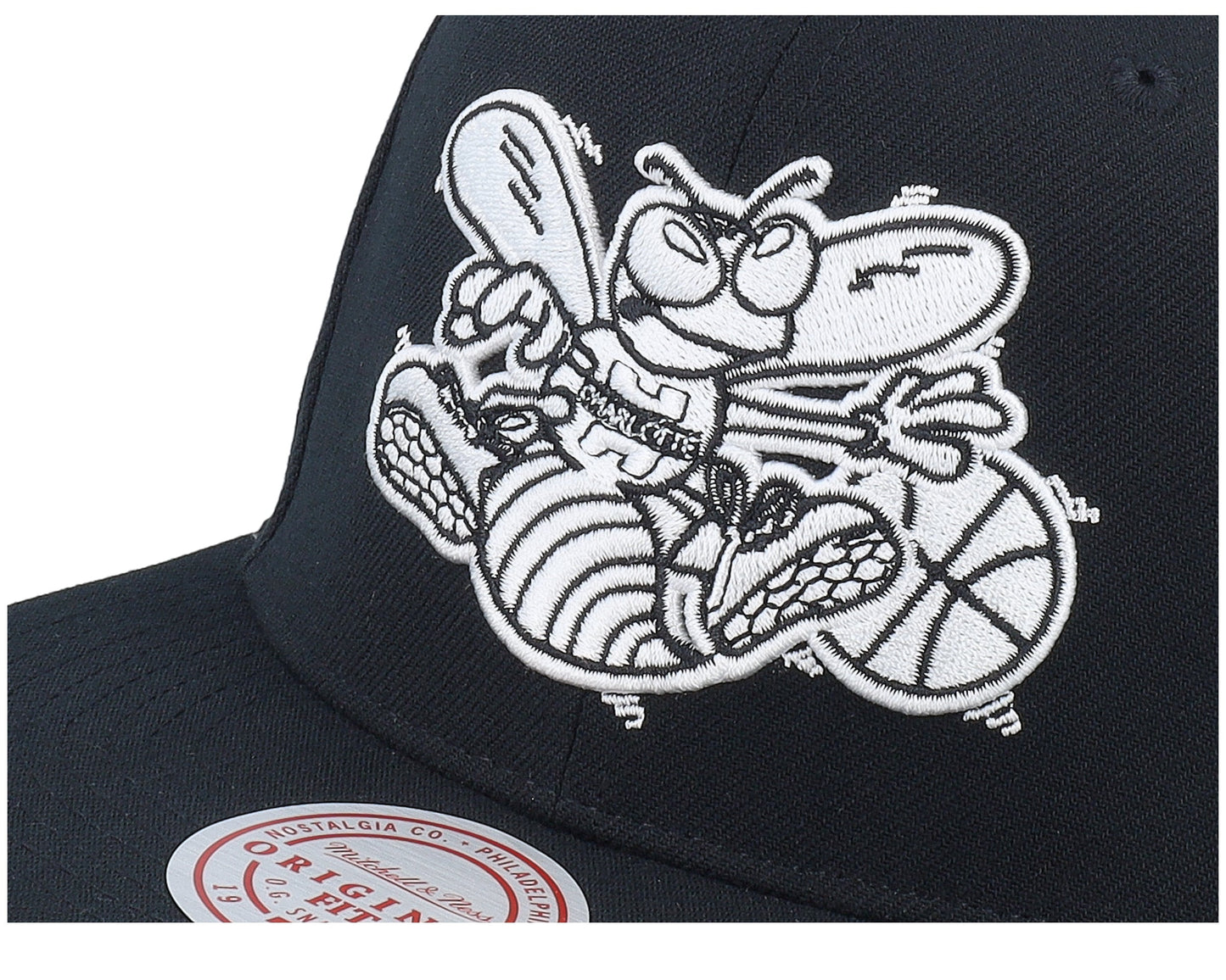 Men's Mitchell & Ness NBA Evergreen Black White Snapback Hwc Hornets