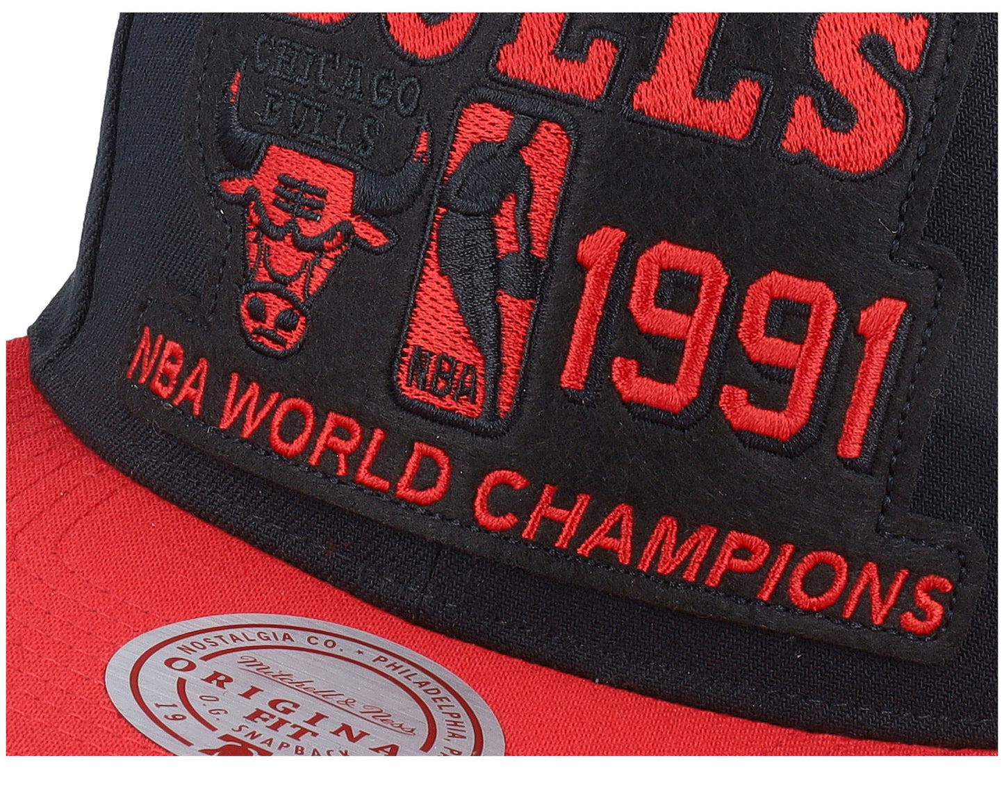 Men's Mitchell & Ness NBA 91 Champ Flipside Snapback Hwc Bulls