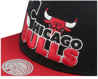 Mitchell & Ness Men's NBA Text Stack 1 Snapback Bulls Snapback Caps