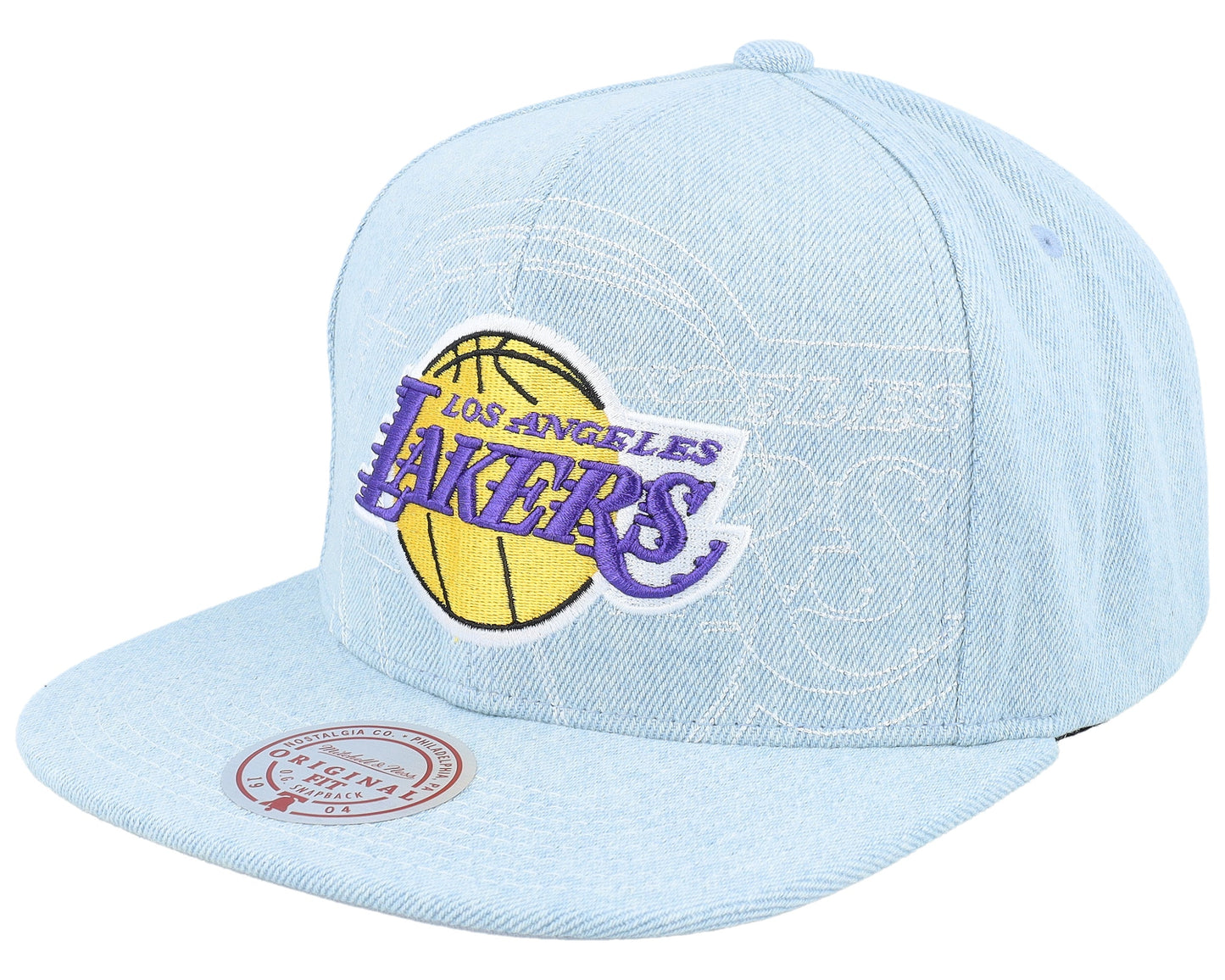 Mitchell & Ness Men's NBA Denim Stitcher Snapback Lakers Snapback Caps