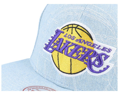 Mitchell & Ness Men's NBA Denim Stitcher Snapback Lakers Snapback Caps