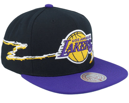 Mitchell & Ness Men's NBA Life Line Snapback Lakers Snapback Caps